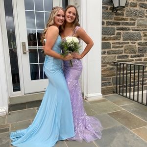 Womens Blue Clarisse Prom Dress